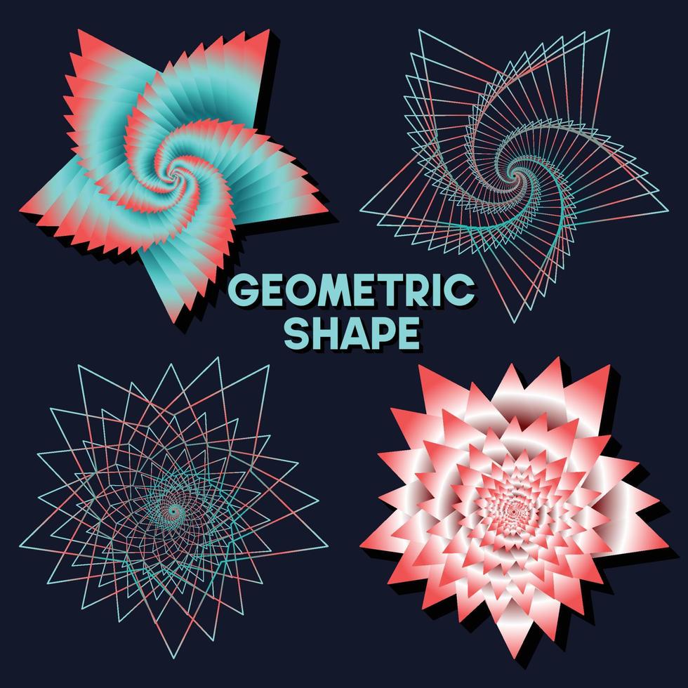 Geometric Design Set Clean Lines and Forms In Electric Blue, Sunset Orange vector
