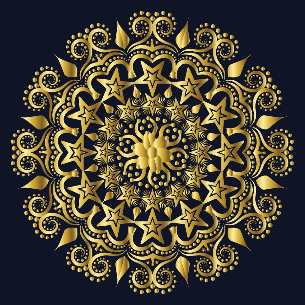 Luxury mandala pattern for decoration. decorative, ornament background yellow gold color gradient vector