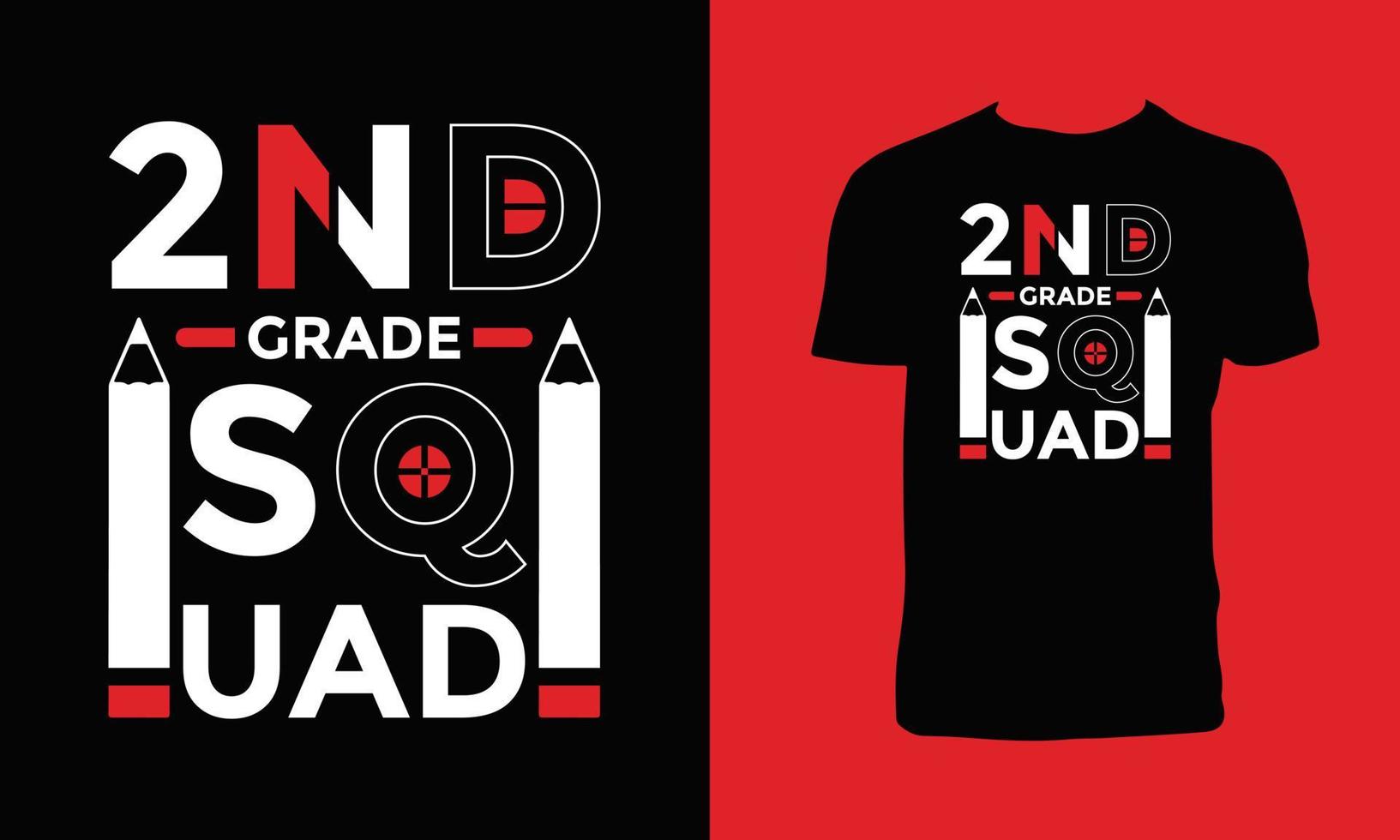 2nd Grade Squad T Shirt Design vector