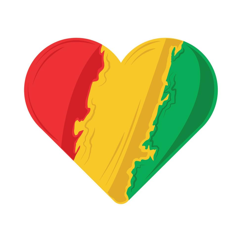 juneteenth heart flag vector