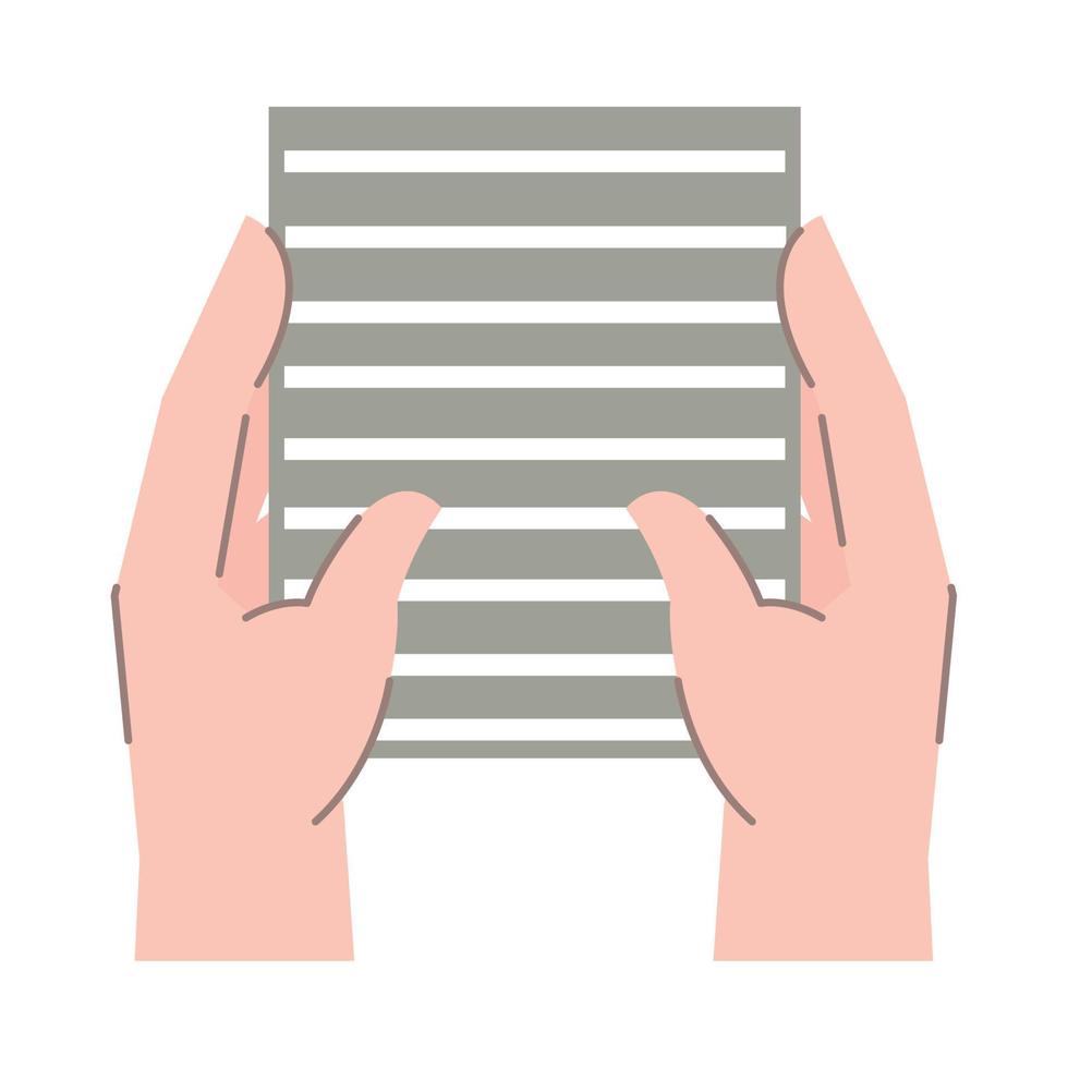 hands holding a paper vector