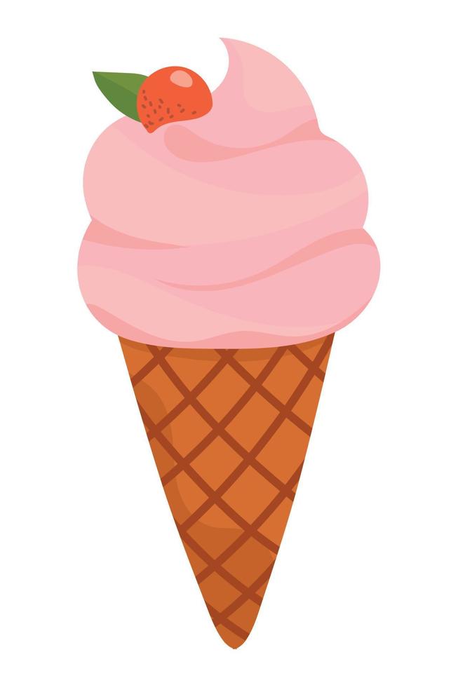 ice cream with fruit vector