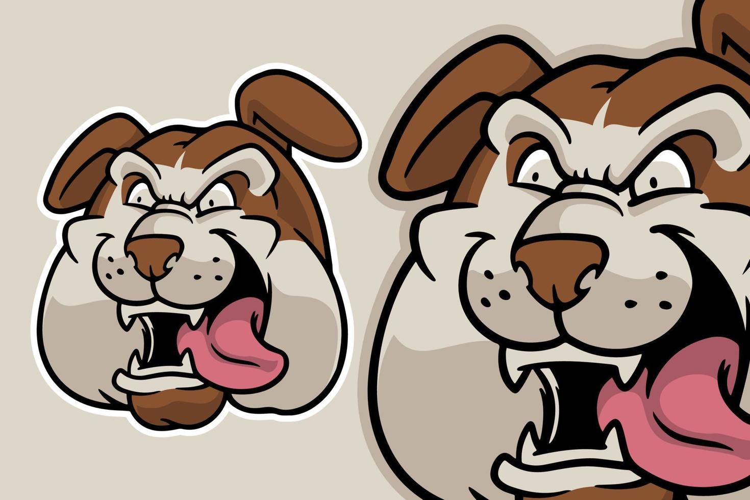 bulldog cabeza mascota vector ilustración estilo de dibujos animados