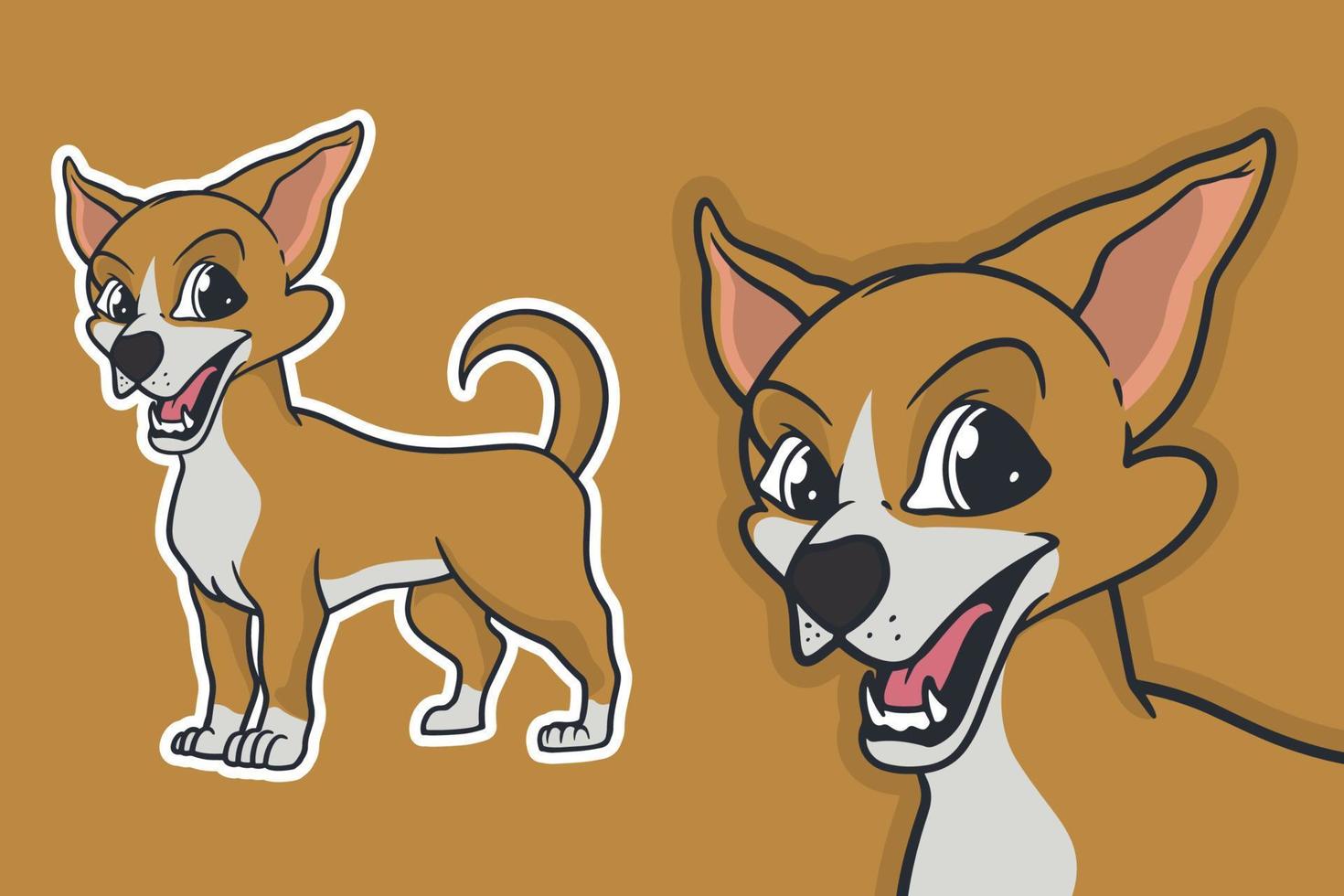 estilo de dibujos animados de ilustración de vector de perro