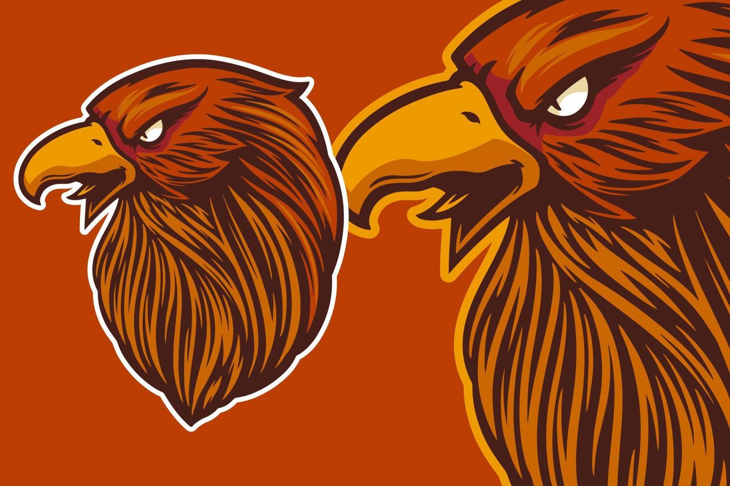 eagle head mascot vector illustration cartoon style