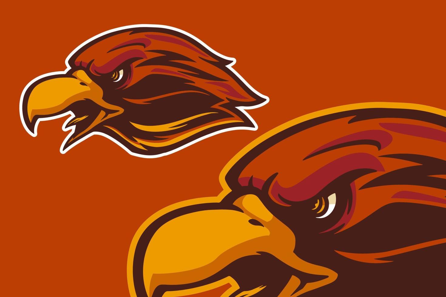 eagle head mascot vector illustration cartoon style