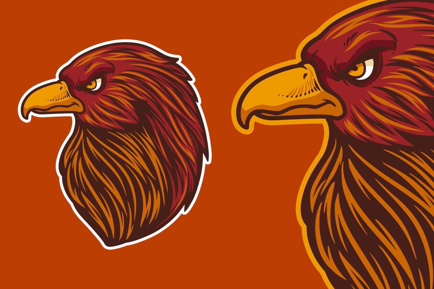 eagle head mascot vector illustration cartoon style