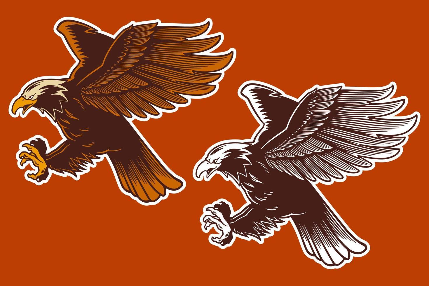 eagle mascot vector illustration cartoon style