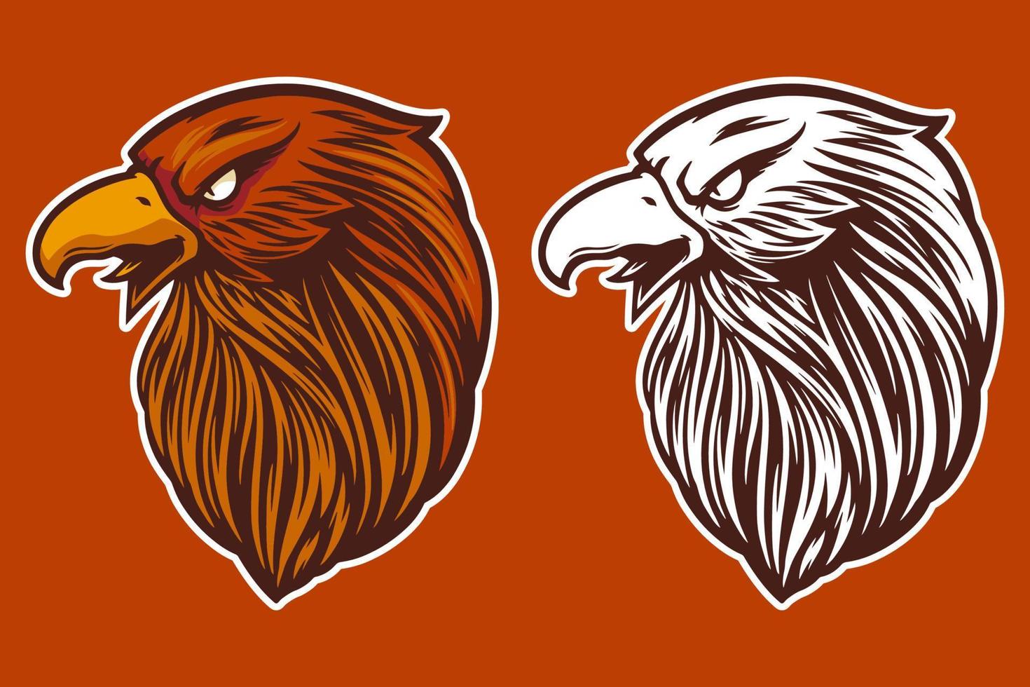 eagle head mascot vector illustration cartoon style