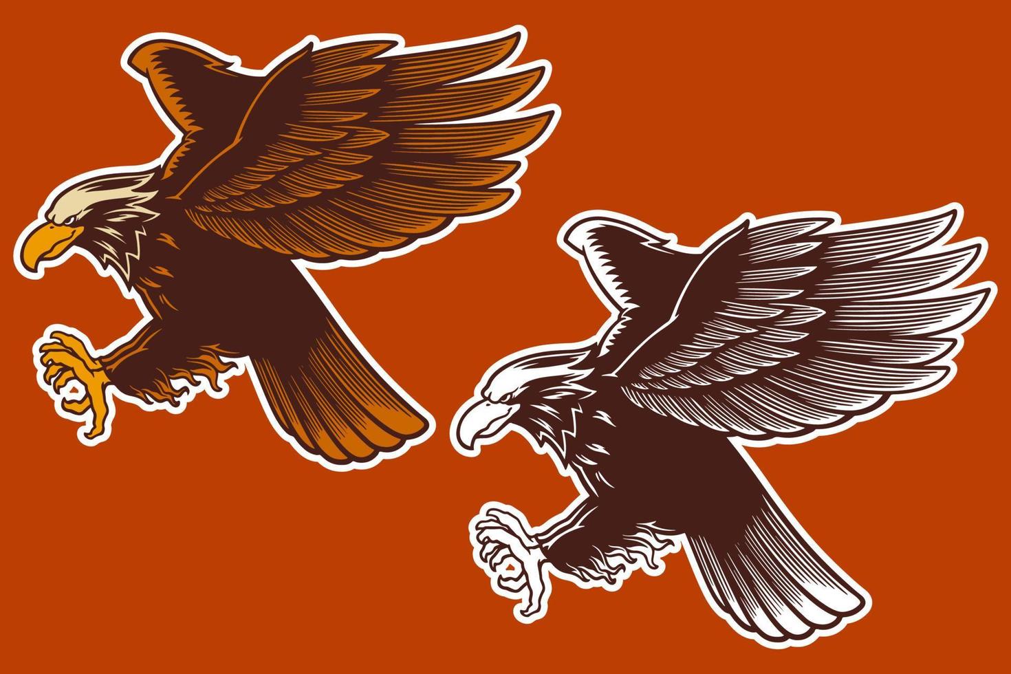 eagle mascot vector illustration cartoon style