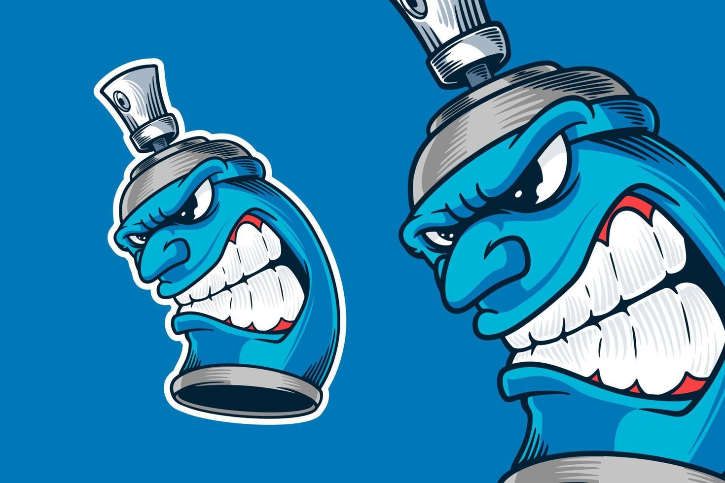 spray can graffiti mascot vector illustration