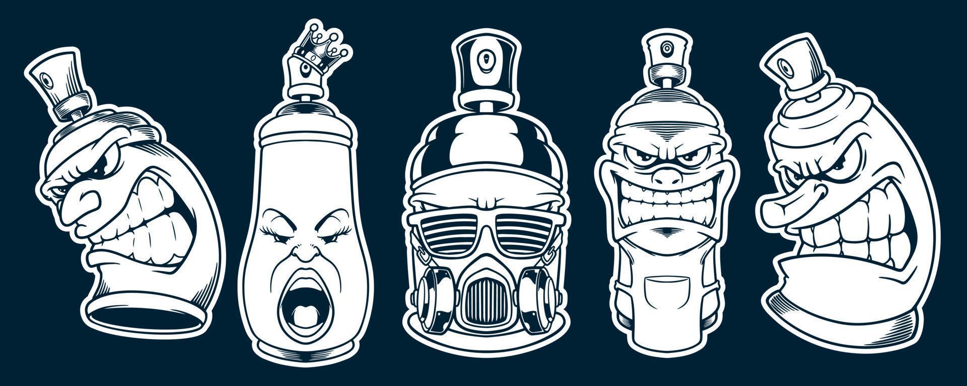 spray can graffiti mascot vector illustration