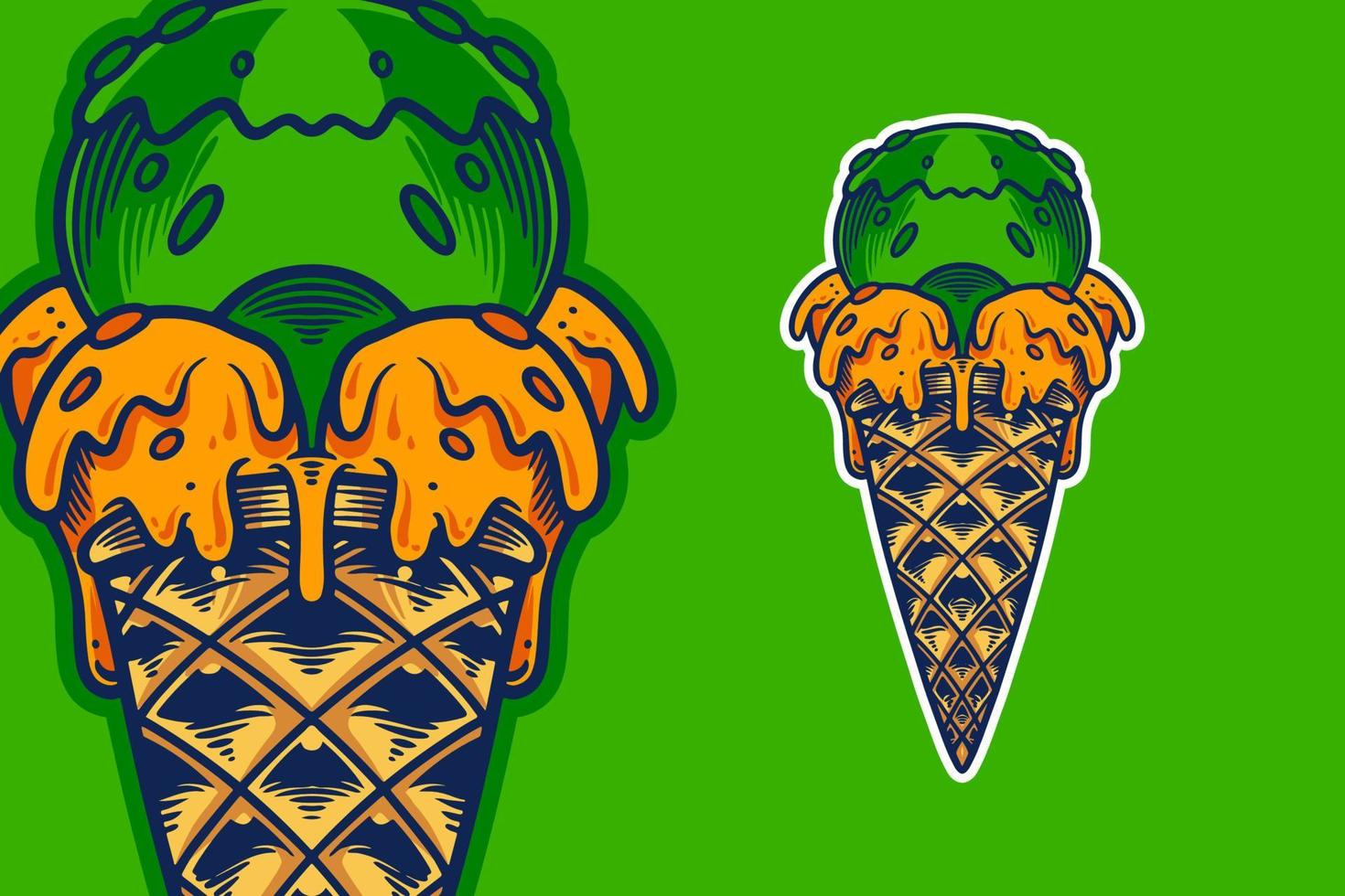 ice cream cone vector illustration cartoon style