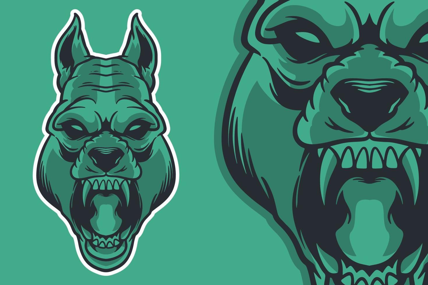 dog head mascot vector illustration cartoon style