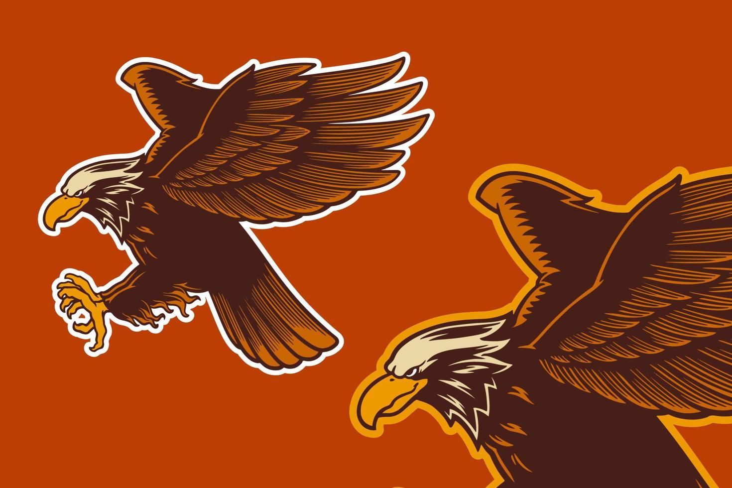 eagle mascot vector illustration cartoon style