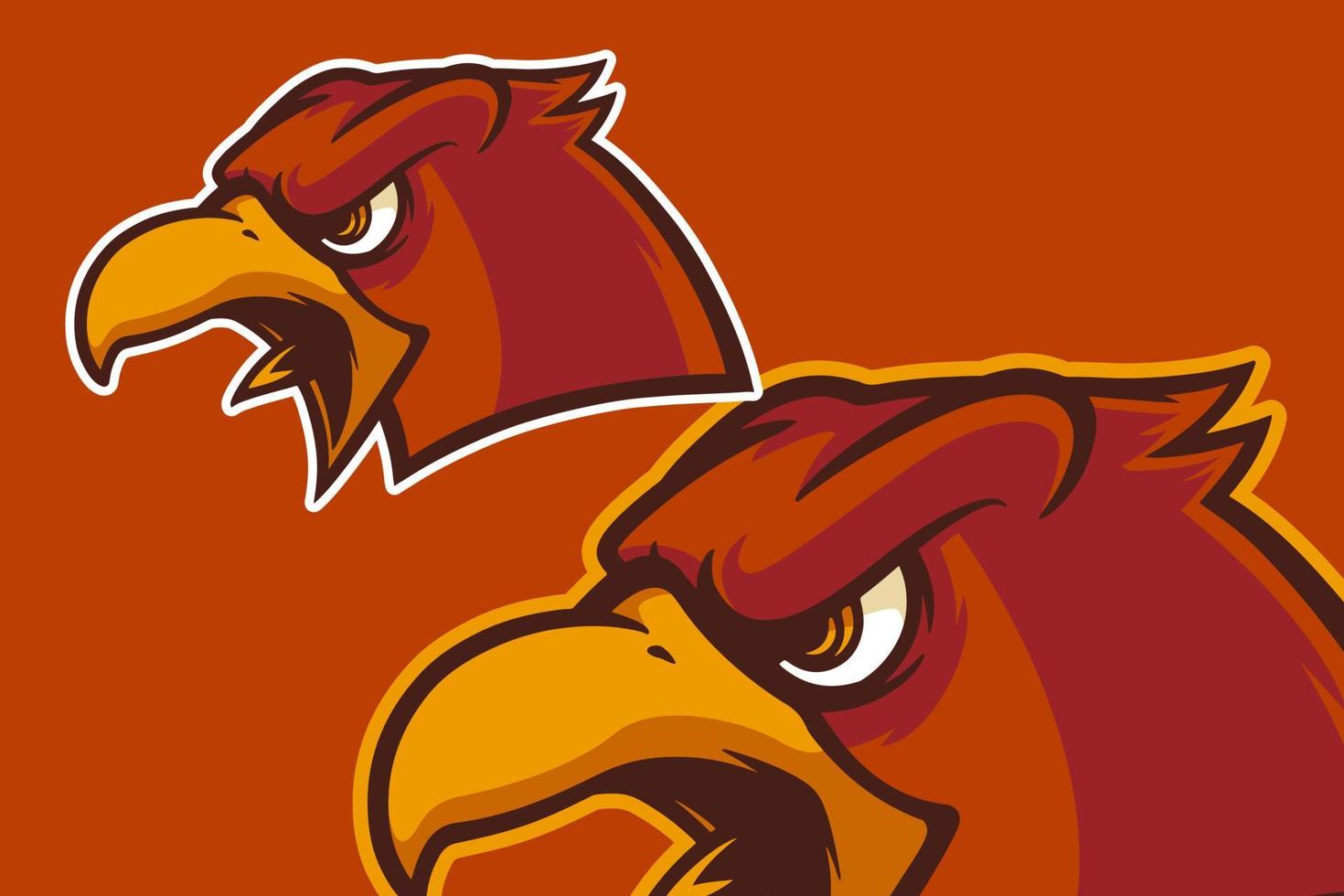 eagle head mascot vector illustration cartoon style