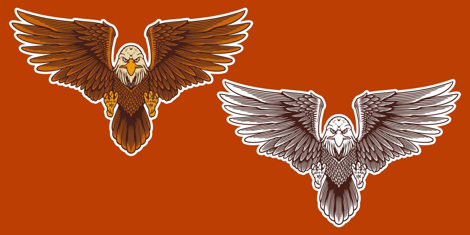 eagle mascot vector illustration cartoon style