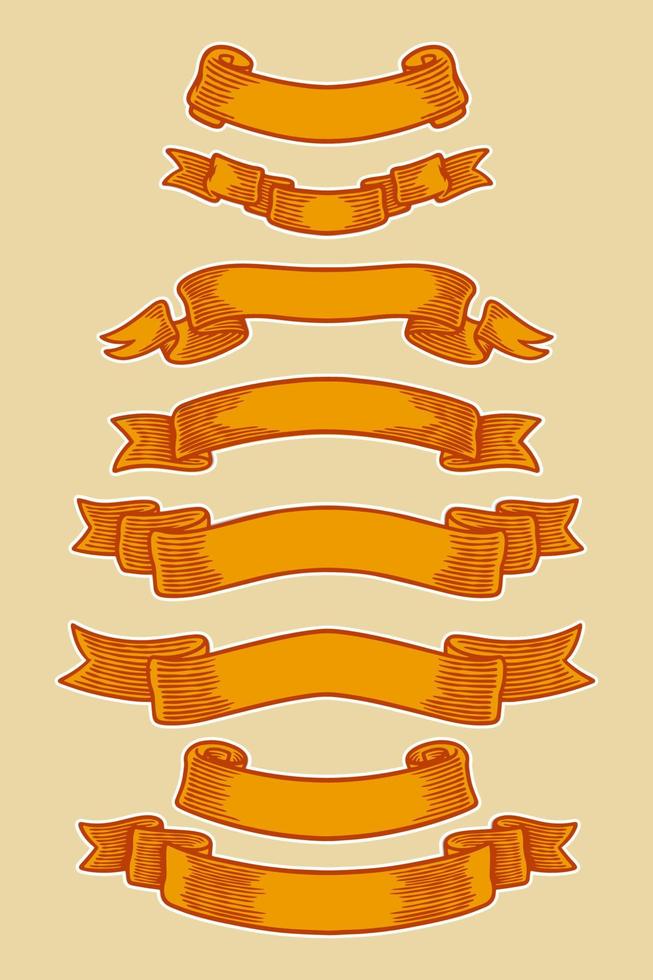 ribbon banner set vector illustration