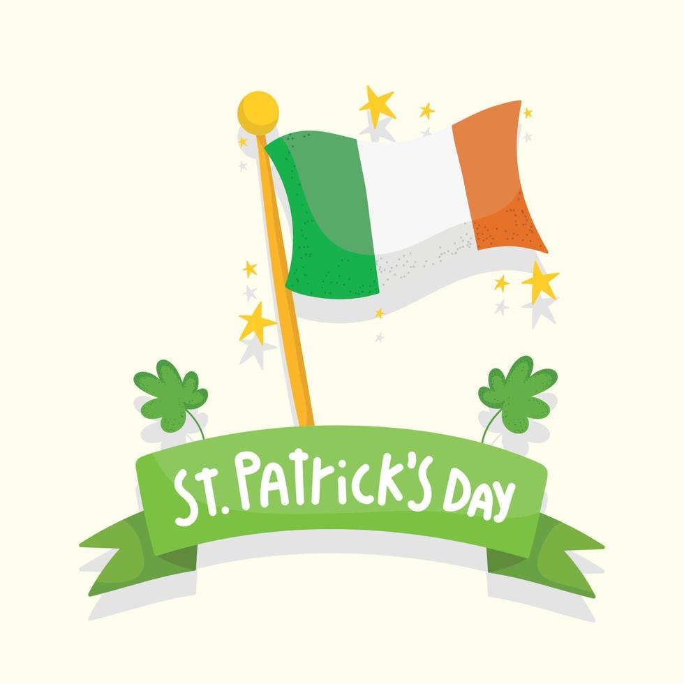 bandera de irlanda del día de san patricio vector