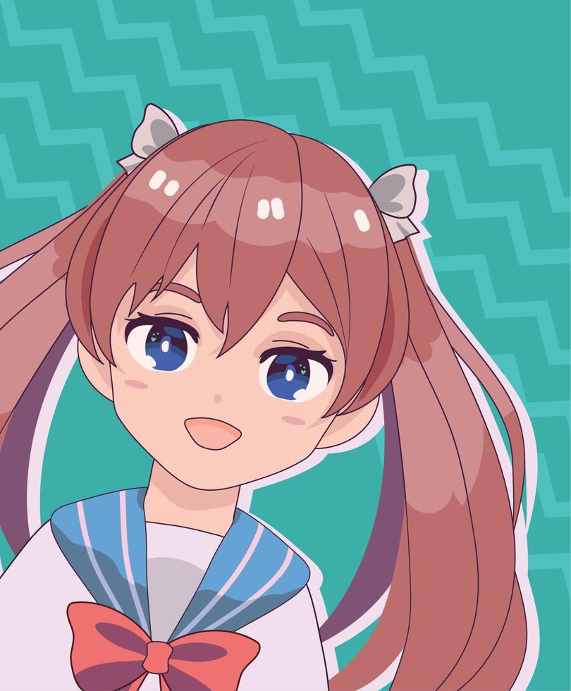 anime girl student comic vector