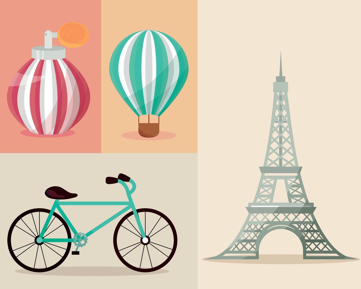 icon collection france vector