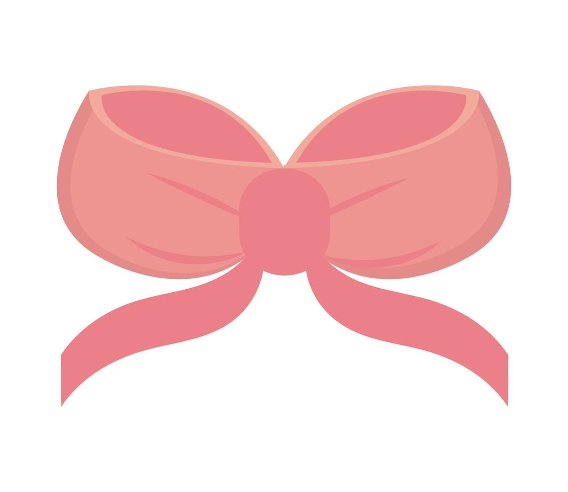 pink bow decoration vector