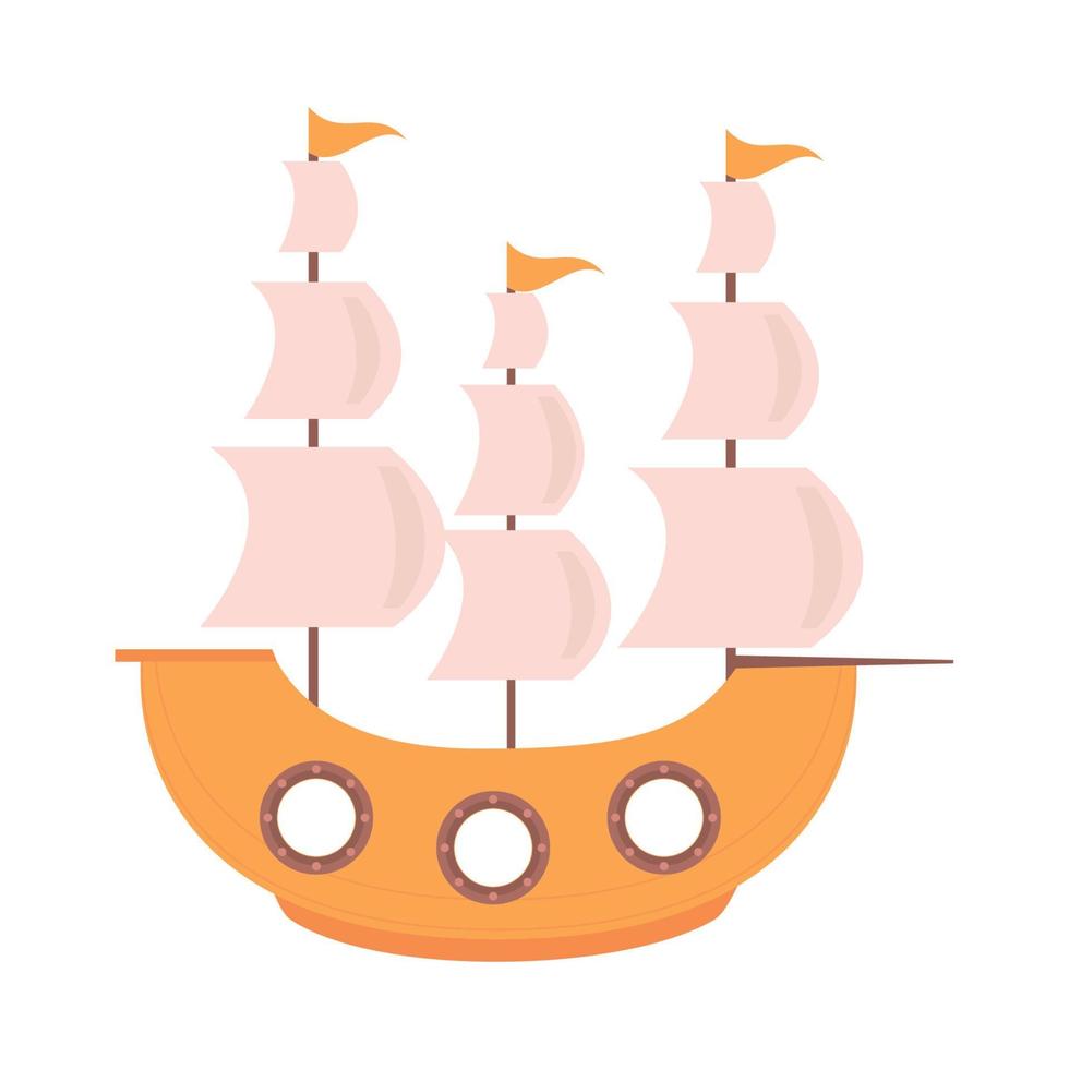 icono de barco bucanero vector