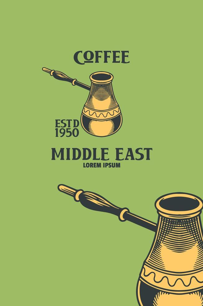 middle east coffee pot vector illustration