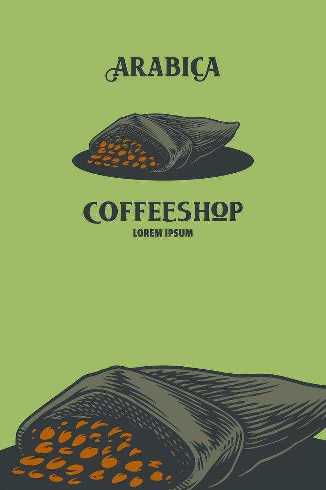bag of coffee bean vector illustration