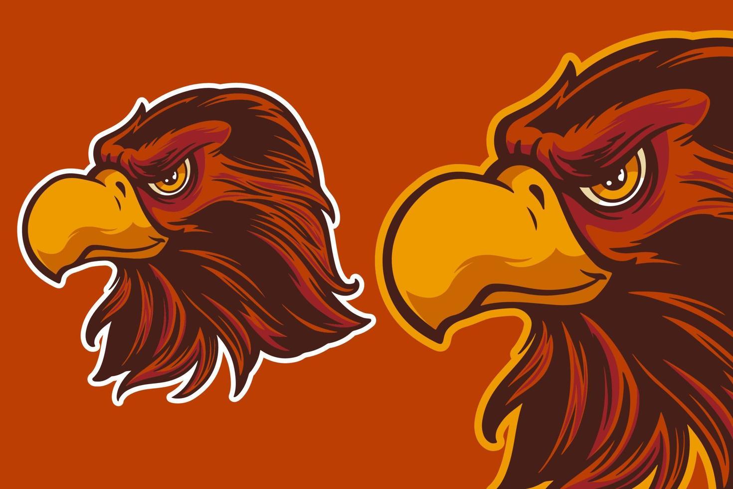 eagle head mascot vector illustration cartoon style