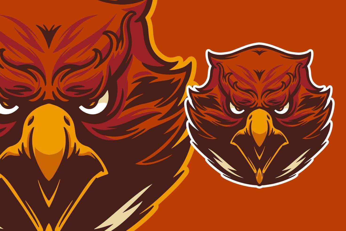 eagle head mascot vector illustration cartoon style