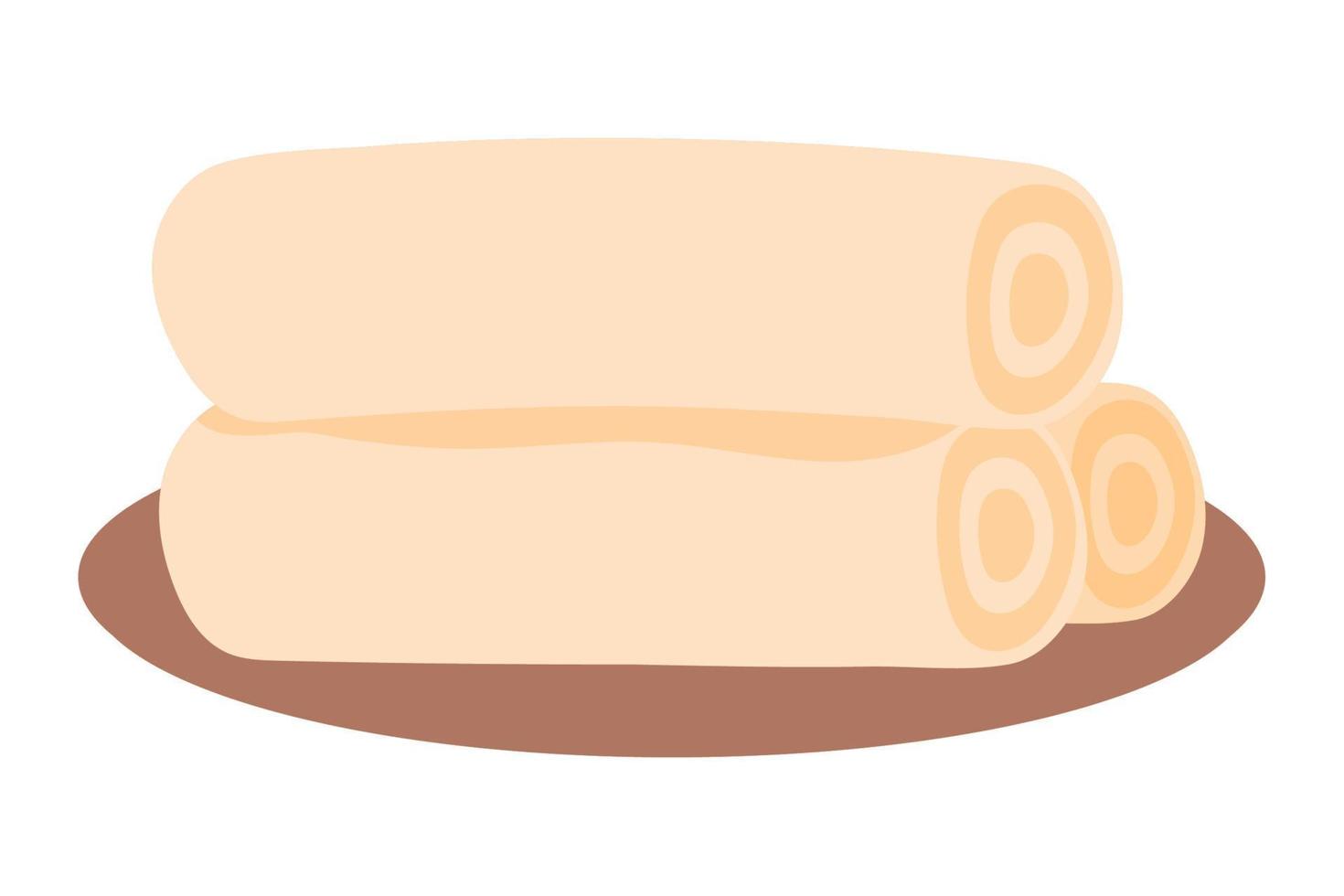 towels rolls on wooden vector