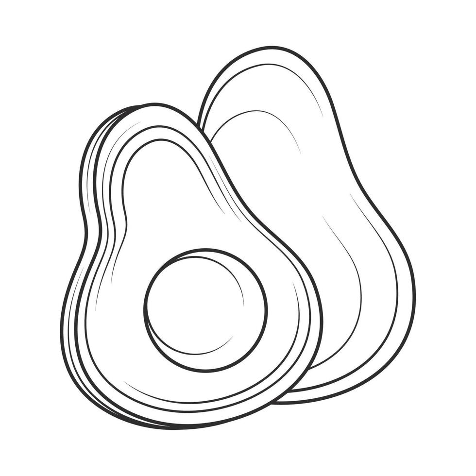 avocado sketch icon vector