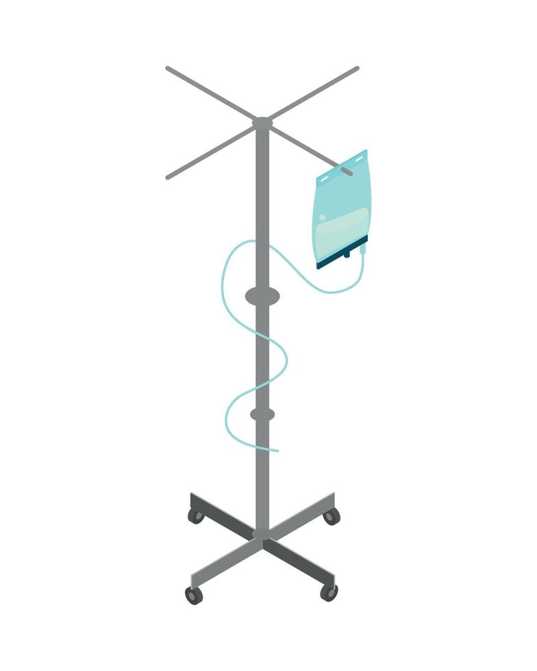 medical stand iv bag vector