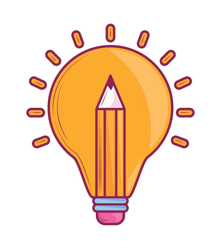 light bulb and pencil vector