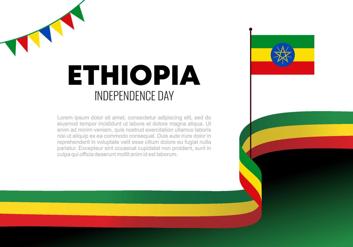 antecedentes del día de la independencia de etiopía para la celebración nacional el 28 de mayo. vector