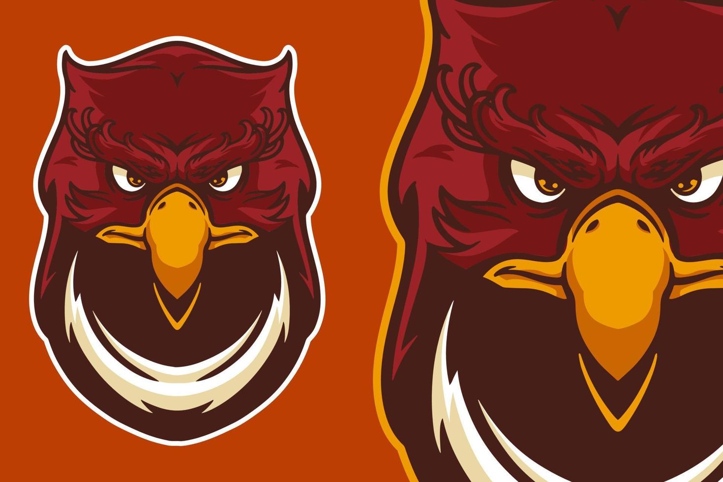 eagle head mascot vector illustration cartoon style