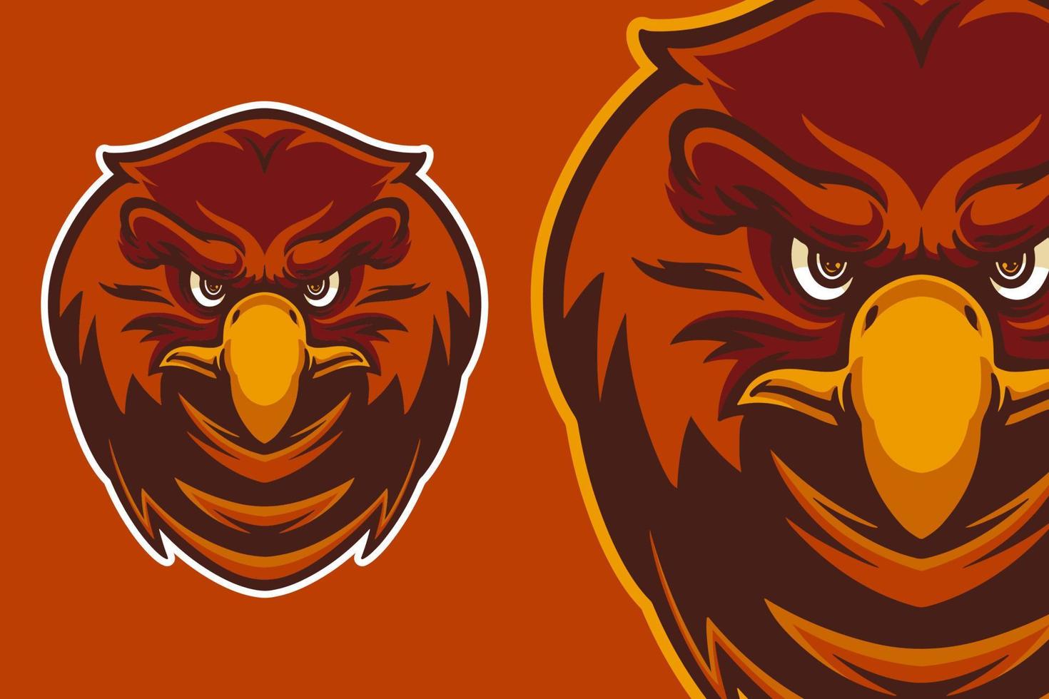 eagle head mascot vector illustration cartoon style