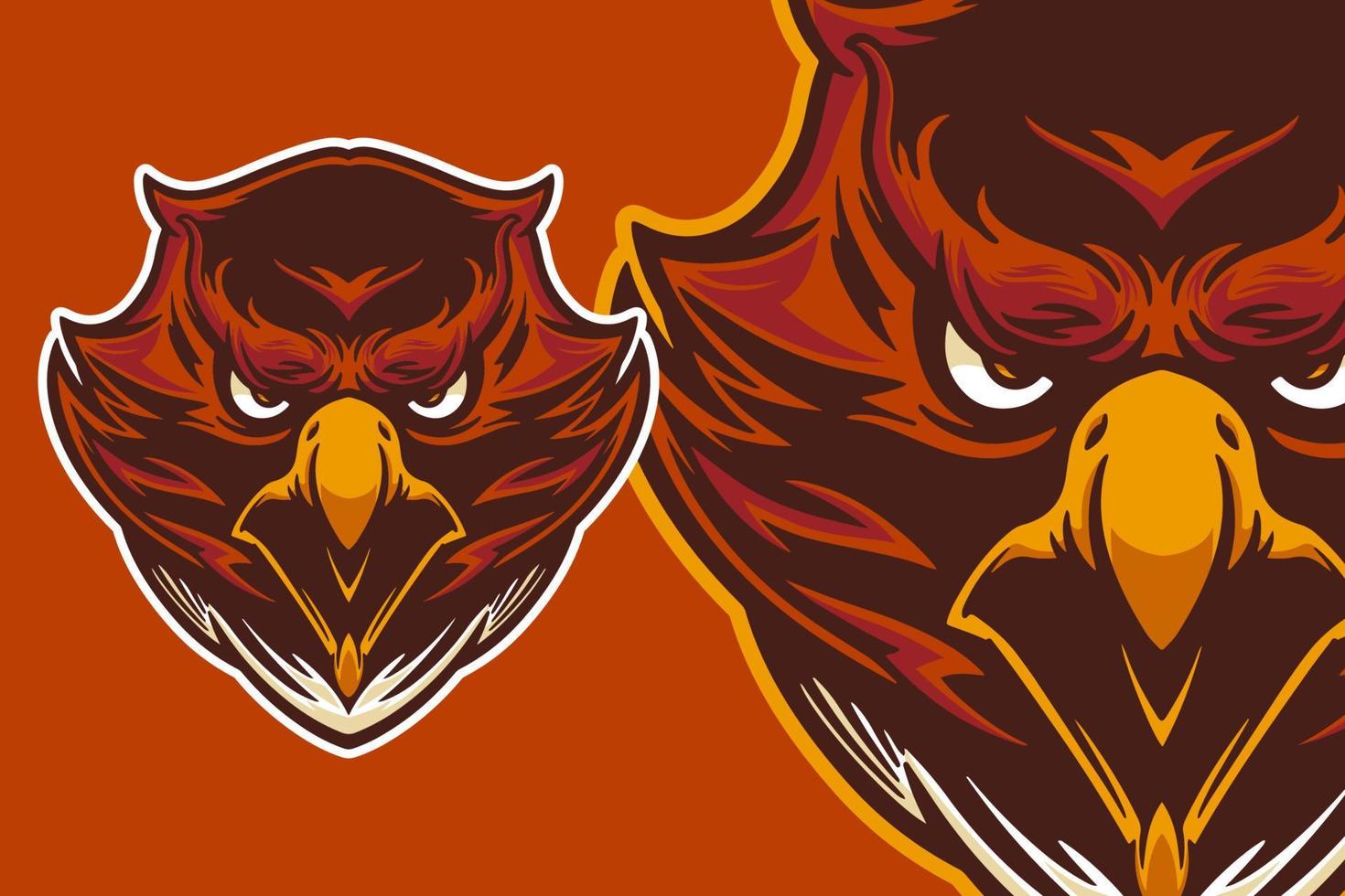 eagle head mascot vector illustration cartoon style