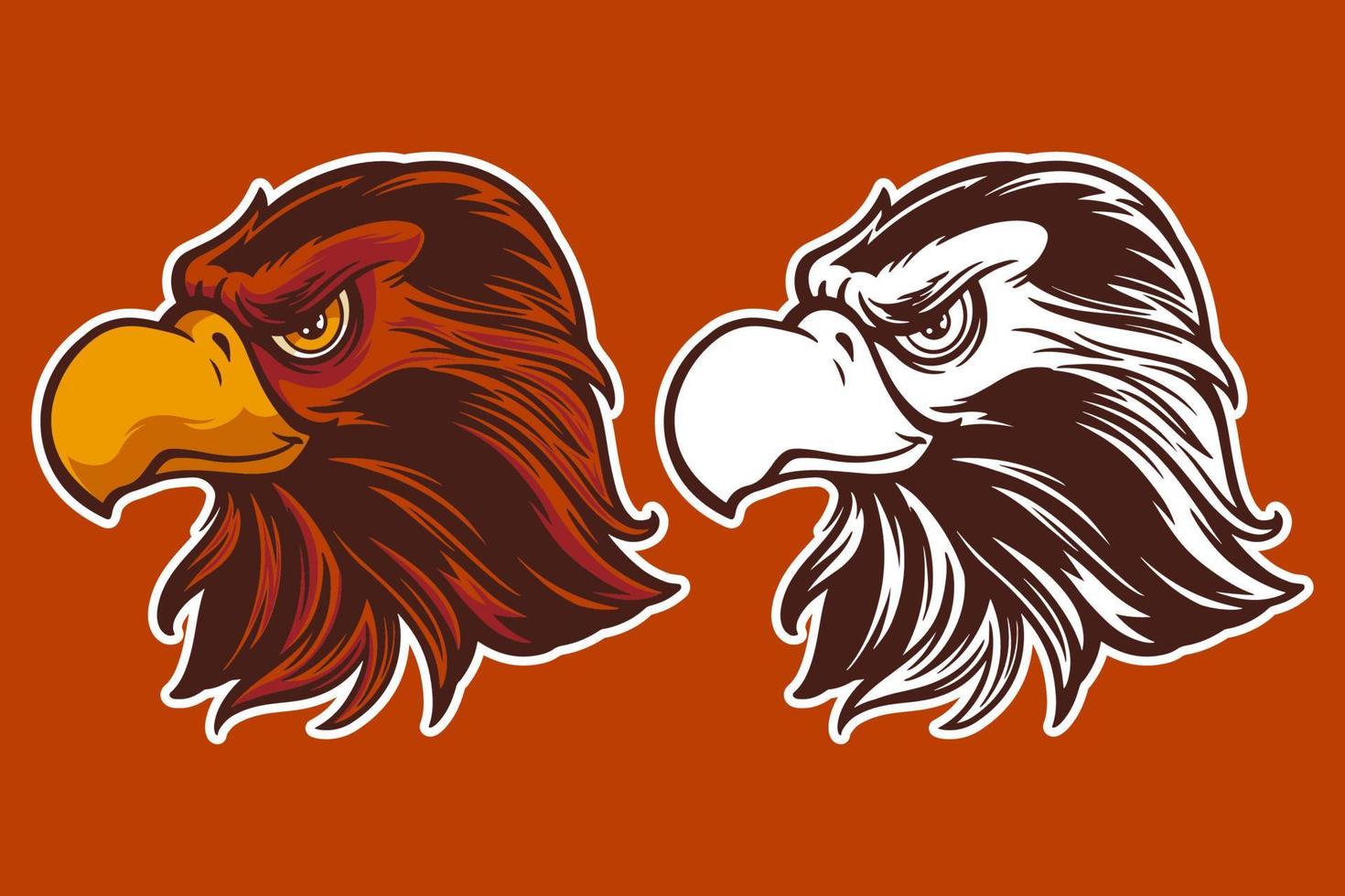 eagle head mascot vector illustration cartoon style