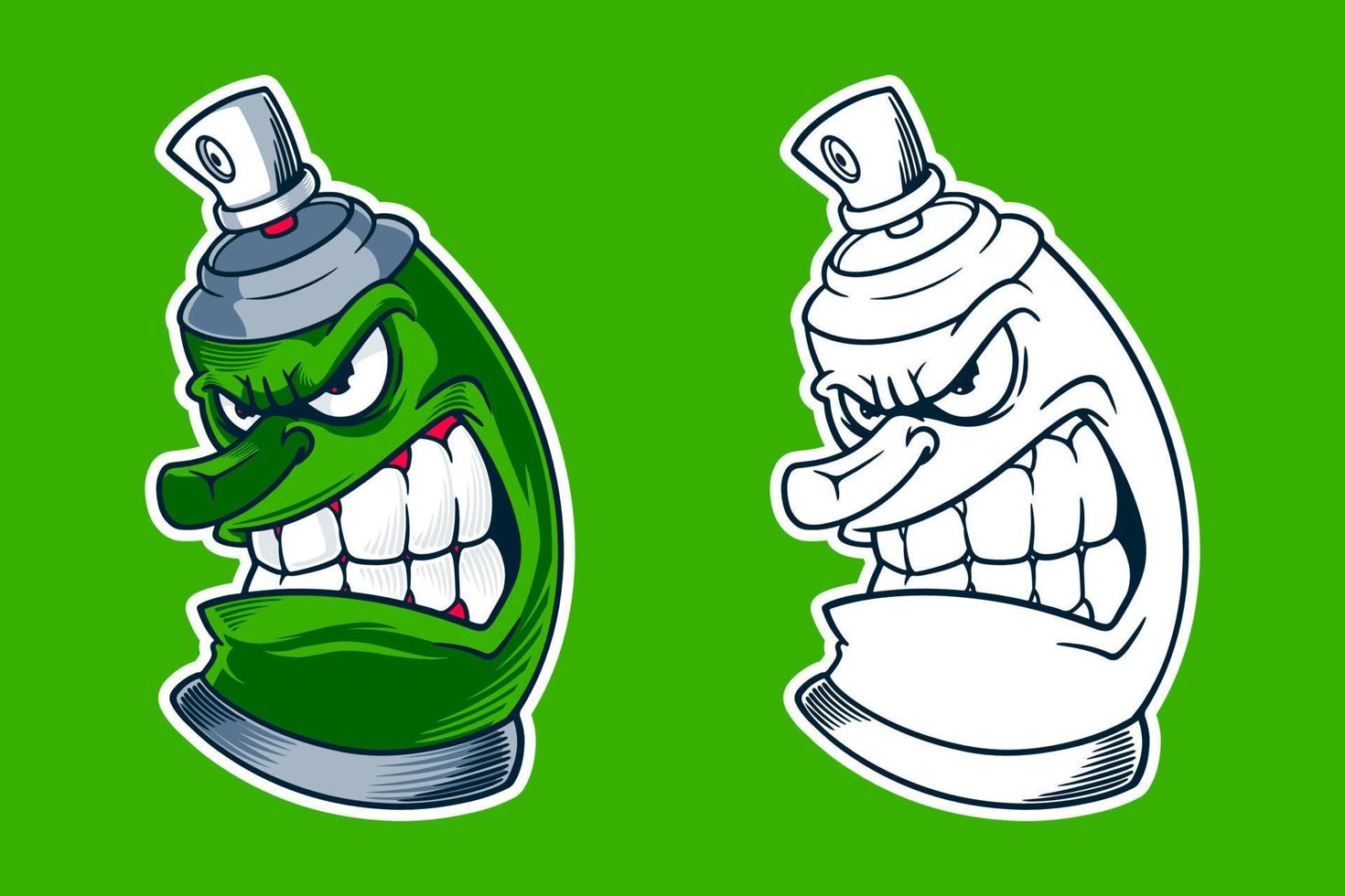 spray can graffiti mascot vector illustration