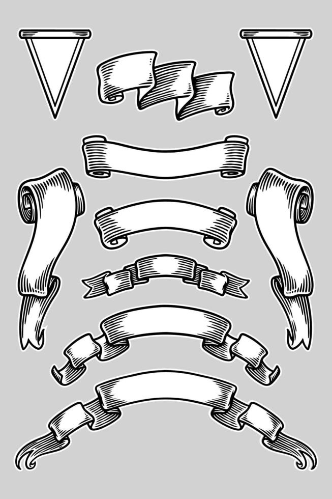 banner de cinta conjunto ilustración vectorial vector