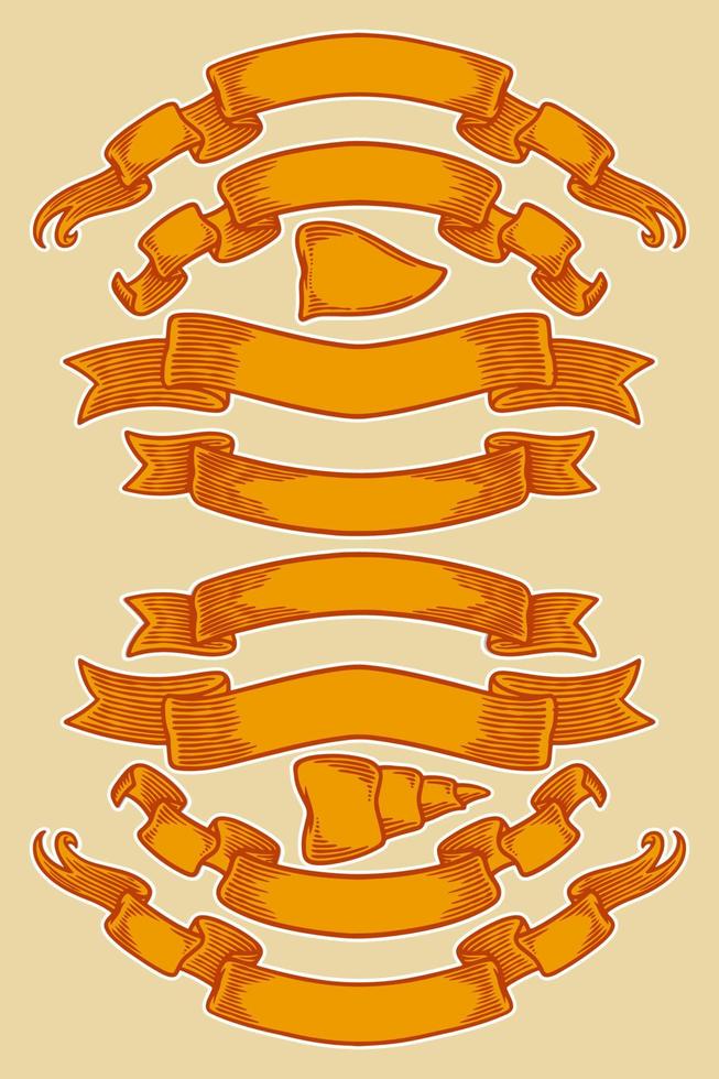 ribbon banner set vector illustration
