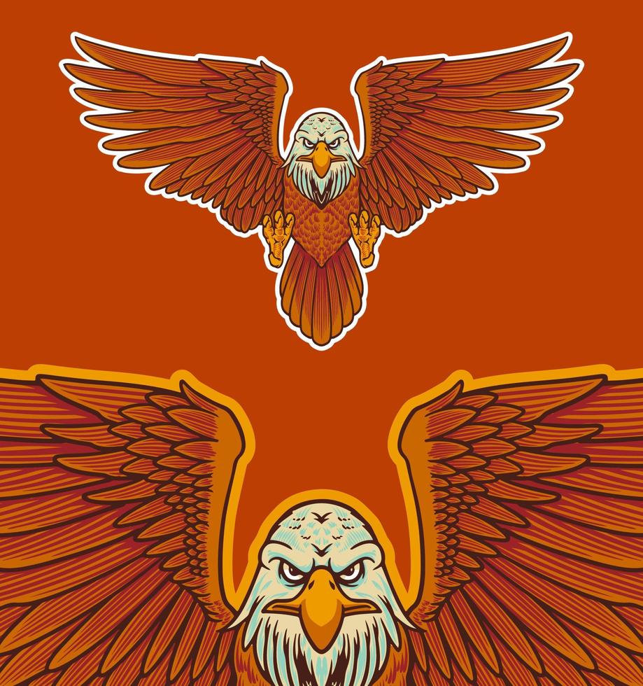 eagle mascot vector illustration cartoon style