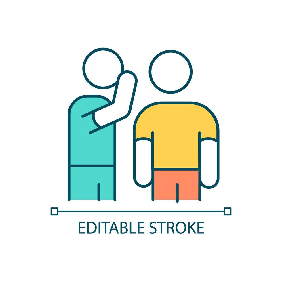 Gossiping RGB color icon. Spread rumors. Share intimate information. Whisper secret facts. Isolated vector illustration. Simple filled line drawing. Editable stroke.