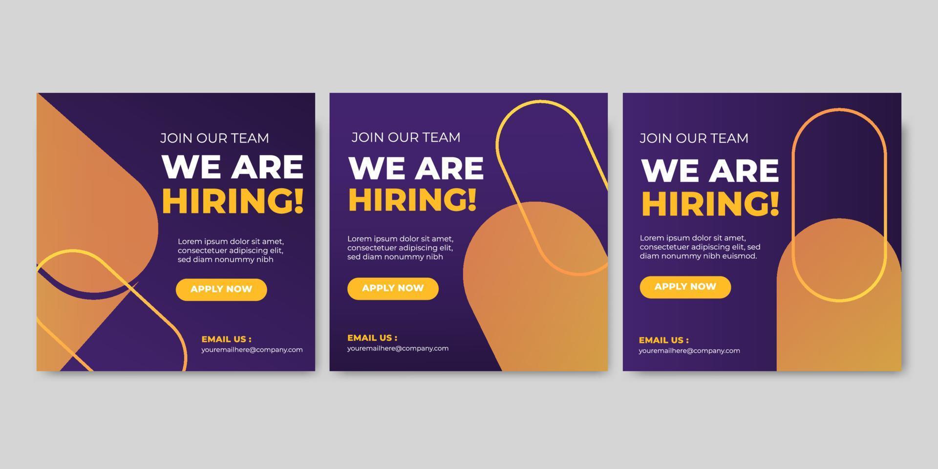 We Are Hiring Social Media Post vector