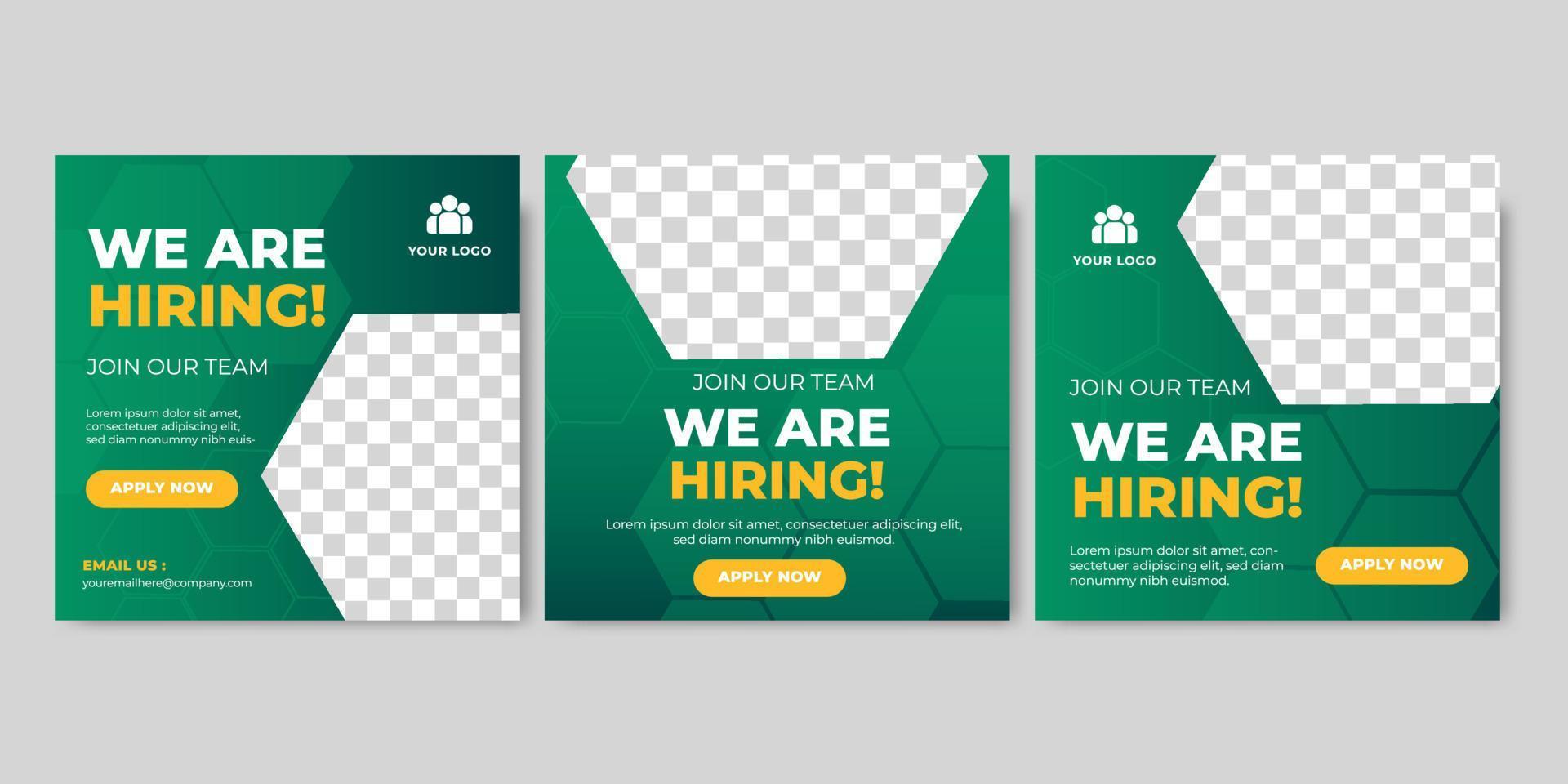 We Are Hiring Social Media Post vector