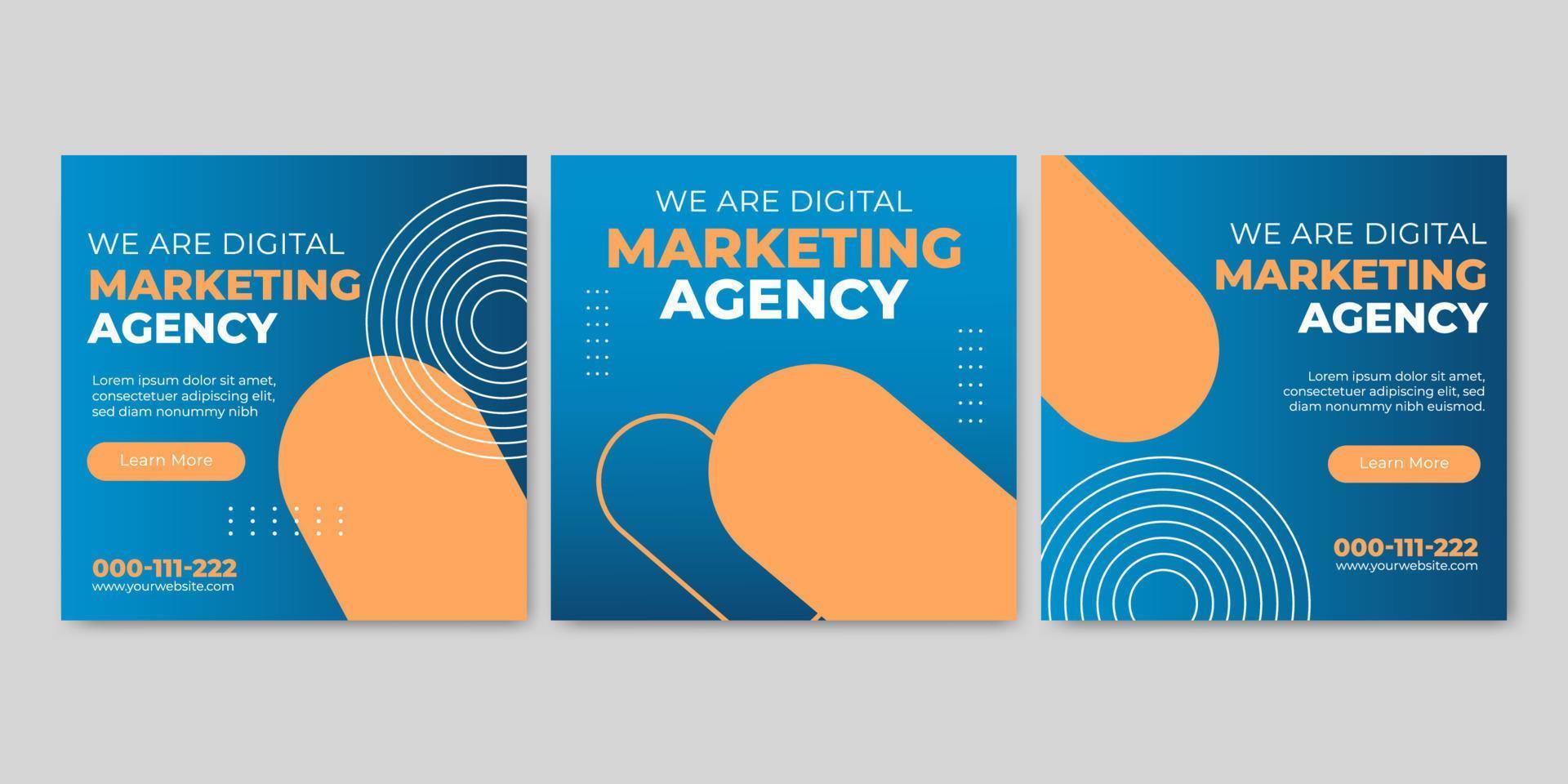 Digital Marketing Agency Social Media Post vector