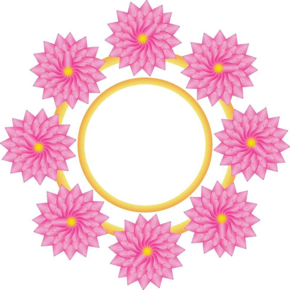Floral Golden Frame Vector Artwork In Transparent Background