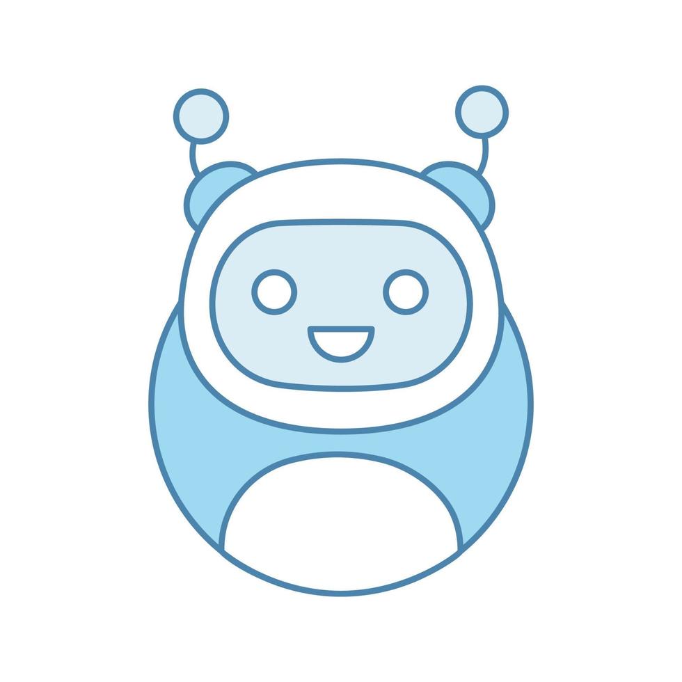 Chatbot color icon. Modern robot. Talkbot. Online helper. Virtual assistant. Digital service support. Isolated vector illustration